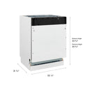 ZLINE 24 in. Tallac Series 3rd Rack Tall Tub Dishwasher in Custom Panel Ready with Stainless Steel Tub, 51dBa (DWV-24)