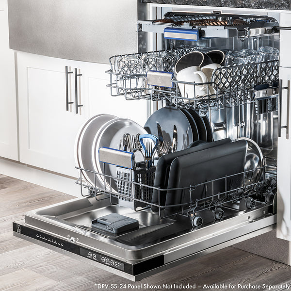 ZLINE 24 in. Tallac Series 3rd Rack Tall Tub Dishwasher with Stainless Steel Tub, 51dBa, Open Box-Great Condition