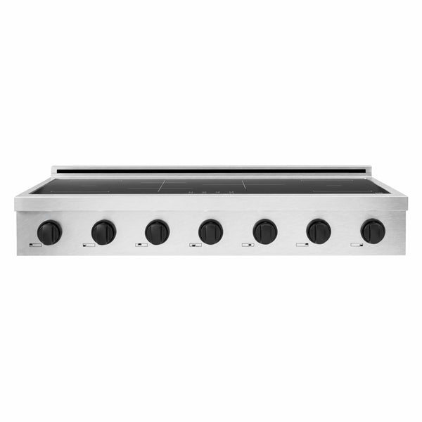 ZLINE Autograph Edition 48 in. Paramount Induction Rangetop with 7 Element Cooktop in Satin Stainless Steel and Matte Black Accents (SINRTSZ-48-MB)