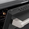 ZLINE 48 in. 6.7 cu. ft. Paramount Induction Range with 7 Element Cooktop and Dual Ovens in Satin Stainless Steel with Black Matte Doors (SINRS-BLM-48)
