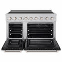 ZLINE 48 in. 6.7 cu. ft. Paramount Induction Range with 7 Element Cooktop and Dual Ovens in Satin Stainless Steel with Black Matte Doors (SINRS-BLM-48)