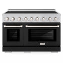 ZLINE 48 in. 6.7 cu. ft. Paramount Induction Range with 7 Element Cooktop and Dual Ovens in Satin Stainless Steel with Black Matte Doors (SINRS-BLM-48)