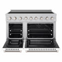 ZLINE 48 in. 6.7 cu. ft. Paramount Induction Range with 7 Element Cooktop and Dual Ovens in Stainless Steel with White Matte Doors (SINR-WM-48)