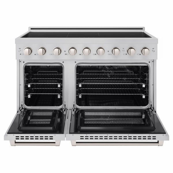 ZLINE 48 in. 6.7 cu. ft. Paramount Induction Range with 7 Element Cooktop and Dual Ovens in Stainless Steel (SINR48)