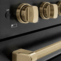 ZLINE Autograph Edition 48 in. 6.7 cu. ft. Paramount Induction Range with 7 Element Cooktop and Dual Ovens in Black Stainless Steel with Champagne Bronze Helix Handles and Knob Accents (SINRBZ-48-KCB)