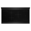 ZLINE Autograph Edition 48 in. 6.7 cu. ft. Paramount Induction Range with 7 Element Cooktop and Dual Ovens in Black Stainless Steel with Polished Gold Helix Handles and Knob Accents (SINRBZ-48-KG)