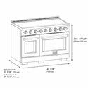 ZLINE 48 in. 6.7 cu. ft. Paramount Induction Range with 7 Element Cooktop and Dual Ovens in Satin Stainless Steel (SINRS-48)