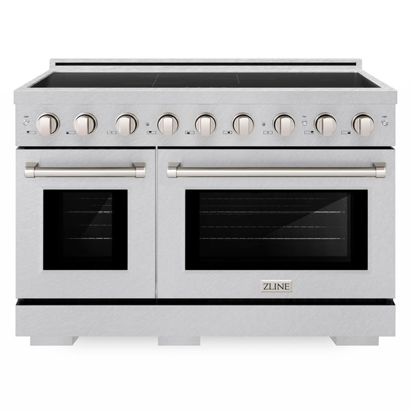 ZLINE 48 in. 6.7 cu. ft. Paramount Induction Range with 7 Element Cooktop and Dual Ovens in Satin Stainless Steel (SINRS-48)