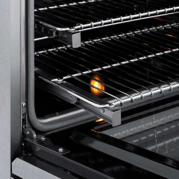 ZLINE Autograph Edition 48 in. 6.7 cu. ft. Paramount Induction Range with 7 Element Cooktop and Dual Ovens in Satin Stainless Steel with Matte Black Accents (SINRSZ-48-MB)