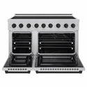 ZLINE Autograph Edition 48 in. 6.7 cu. ft. Paramount Induction Range with 7 Element Cooktop and Dual Ovens in Satin Stainless Steel with Matte Black Accents (SINRSZ-48-MB)