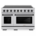 ZLINE Autograph Edition 48 in. 6.7 cu. ft. Paramount Induction Range with 7 Element Cooktop and Dual Ovens in Satin Stainless Steel with Matte Black Accents (SINRSZ-48-MB)
