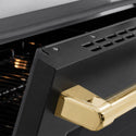 ZLINE Autograph Edition 48 in. 6.7 cu. ft. Paramount Induction Range with 7 Element Cooktop and Dual Ovens in Satin Stainless Steel with Black Matte Doors and Polished Gold Accents (SINRSZ-BLM48-G)