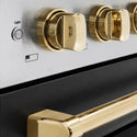 ZLINE Autograph Edition 48 in. 6.7 cu. ft. Paramount Induction Range with 7 Element Cooktop and Dual Ovens in Satin Stainless Steel with Black Matte Doors and Polished Gold Accents (SINRSZ-BLM48-G)