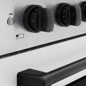 ZLINE Autograph Edition 48 in. 6.7 cu. ft. Paramount Induction Range with 7 Element Cooktop and Dual Ovens in Satin Stainless Steel with White Matte Doors and Matte Black Accents (SINRSZ-WM-48-MB)