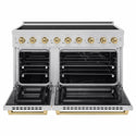 ZLINE Autograph Edition 48 in. 6.7 cu. ft. Paramount Induction Range with 7 Element Cooktop and Dual Ovens in Stainless Steel with Champagne Bronze Accents (SINRZ-48-CB)