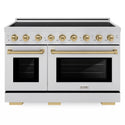 ZLINE Autograph Edition 48 in. 6.7 cu. ft. Paramount Induction Range with 7 Element Cooktop and Dual Ovens in Stainless Steel with Champagne Bronze Accents (SINRZ-48-CB)