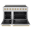 ZLINE Autograph Edition 48 in. 6.7 cu. ft. Paramount Induction Range with 7 Element Cooktop and Dual Ovens in Stainless Steel with Polished Gold Accents (SINRZ-48-G)