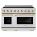 ZLINE Autograph Edition 48 in. 6.7 cu. ft. Paramount Induction Range with 7 Element Cooktop and Dual Ovens in Stainless Steel with Polished Gold Accents (SINRZ-48-G)