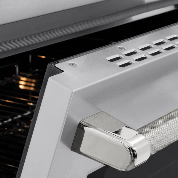ZLINE Autograph Edition 48 in. 6.7 cu. ft. Paramount Induction Range with 7 Element Cooktop and Dual Ovens in Stainless Steel with Polished Nickel Helix Handles and Knob Accents (SINRZ-48-KPN)