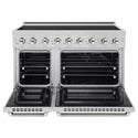 ZLINE Autograph Edition 48 in. 6.7 cu. ft. Paramount Induction Range with 7 Element Cooktop and Dual Ovens in Stainless Steel with Polished Nickel Helix Handles and Knob Accents (SINRZ-48-KPN)