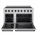 ZLINE Autograph Edition 48 in. 6.7 cu. ft. Paramount Induction Range with 7 Element Cooktop and Dual Ovens in Stainless Steel with Matte Black Accents (SINRZ-48-MB)