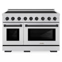 ZLINE Autograph Edition 48 in. 6.7 cu. ft. Paramount Induction Range with 7 Element Cooktop and Dual Ovens in Stainless Steel with Matte Black Accents (SINRZ-48-MB)