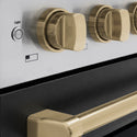 ZLINE Autograph Edition 48 in. 6.7 cu. ft. Paramount Induction Range with 7 Element Cooktop and Dual Ovens in Stainless Steel with Black Matte Doors and Champagne Bronze Accents (SINRZ-BLM-48-CB)