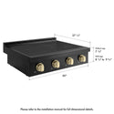 ZLINE Autograph Edition 30 in. Paramount Induction Rangetop with 4 Element Cooktop in Black Stainless Steel and Champagne Bronze Accents (SINRTBZ-30-CB)