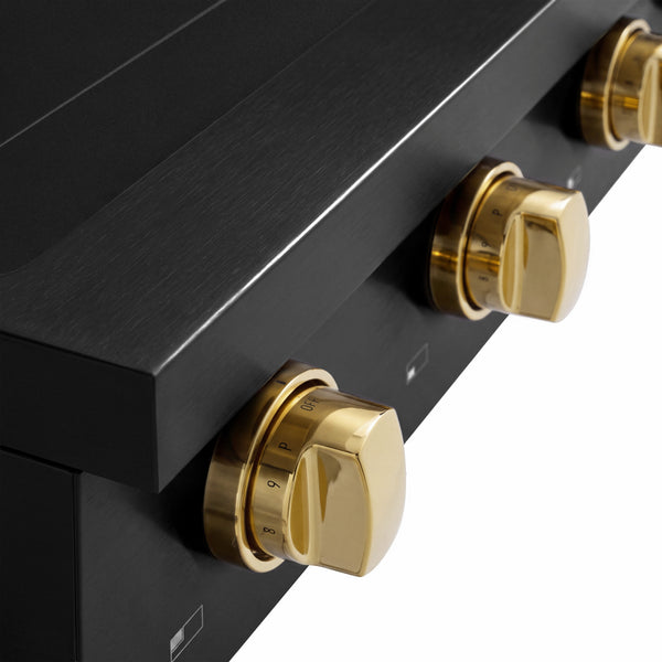 ZLINE Autograph Edition 30 in. Paramount Induction Rangetop with 4 Element Cooktop in Black Stainless Steel and Polished Gold Accents (SINRTBZ-30-G)