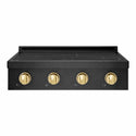 ZLINE Autograph Edition 30 in. Paramount Induction Rangetop with 4 Element Cooktop in Black Stainless Steel and Polished Gold Accents (SINRTBZ-30-G)