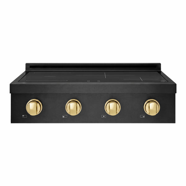 ZLINE Autograph Edition 30 in. Paramount Induction Rangetop with 4 Element Cooktop in Black Stainless Steel and Polished Gold Accents (SINRTBZ-30-G)