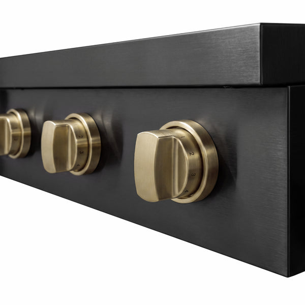 ZLINE Autograph Edition 36 in. Paramount Induction Rangetop with 5 Element Cooktop in Black Stainless Steel and Champagne Bronze Accents (SINRTBZ-36-CB)