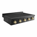 ZLINE Autograph Edition 36 in. Paramount Induction Rangetop with 5 Element Cooktop in Black Stainless Steel and Champagne Bronze Accents (SINRTBZ-36-CB)