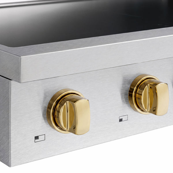 ZLINE Autograph Edition 30 in. Paramount Induction Rangetop with 4 Element Cooktop in Satin Stainless Steel and Polished Gold Accents (SINRTSZ-30-G)