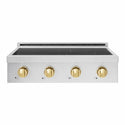 ZLINE Autograph Edition 30 in. Paramount Induction Rangetop with 4 Element Cooktop in Satin Stainless Steel and Polished Gold Accents (SINRTSZ-30-G)