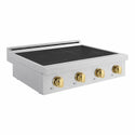ZLINE Autograph Edition 30 in. Paramount Induction Rangetop with 4 Element Cooktop in Satin Stainless Steel and Polished Gold Accents (SINRTSZ-30-G)