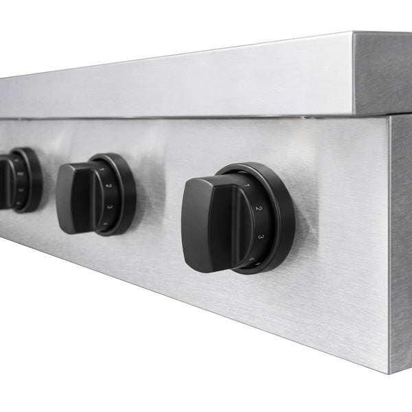 ZLINE Autograph Edition 36 in. Paramount Induction Rangetop with 5 Element Cooktop in Satin Stainless Steel and Matte Black Accents (SINRTSZ-36-MB)