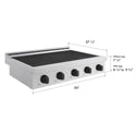 ZLINE Autograph Edition 36 in. Paramount Induction Rangetop with 5 Element Cooktop in Satin Stainless Steel and Matte Black Accents (SINRTSZ-36-MB)
