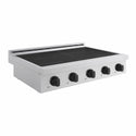 ZLINE Autograph Edition 36 in. Paramount Induction Rangetop with 5 Element Cooktop in Satin Stainless Steel and Matte Black Accents (SINRTSZ-36-MB)