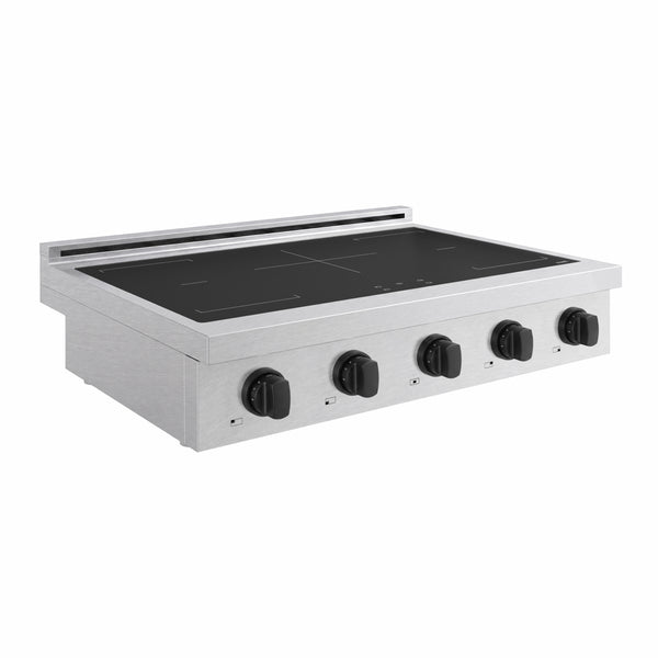 ZLINE Autograph Edition 36 in. Paramount Induction Rangetop with 5 Element Cooktop in Satin Stainless Steel and Matte Black Accents (SINRTSZ-36-MB)
