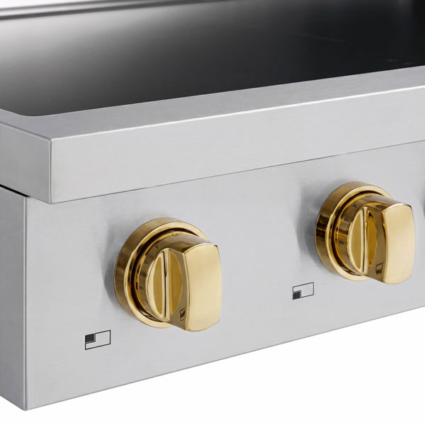 ZLINE Autograph Edition 30 in. Paramount Induction Rangetop with 4 Element Cooktop in Stainless Steel and Polished Gold Accents (SINRTZ-30-G)