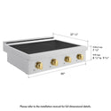 ZLINE Autograph Edition 30 in. Paramount Induction Rangetop with 4 Element Cooktop in Stainless Steel and Polished Gold Accents (SINRTZ-30-G)