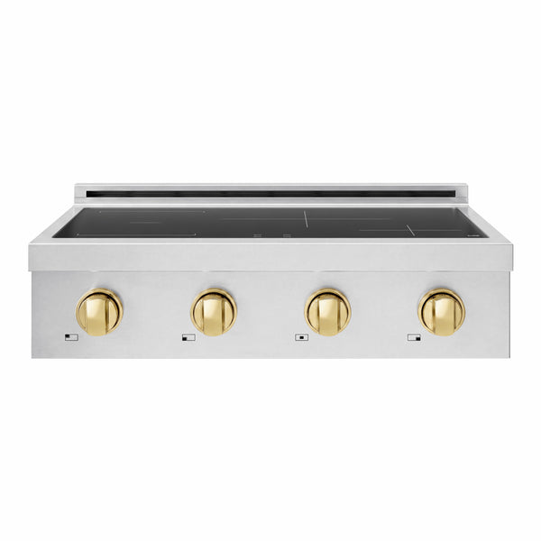 ZLINE Autograph Edition 30 in. Paramount Induction Rangetop with 4 Element Cooktop in Stainless Steel and Polished Gold Accents (SINRTZ-30-G)