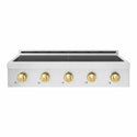 ZLINE Autograph Edition 36 in. Paramount Induction Rangetop with 5 Element Cooktop in Stainless Steel and Polished Gold Accents (SINRTZ-36-G)