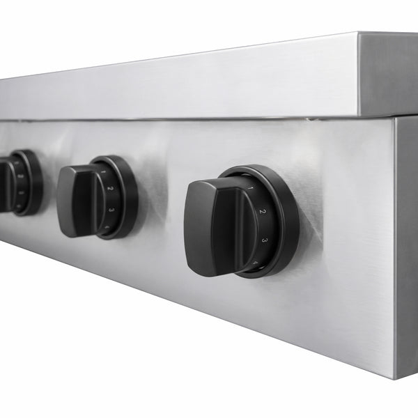 ZLINE Autograph Edition 36 in. Paramount Induction Rangetop with 5 Element Cooktop in Stainless Steel and Matte Black Accents (SINRTZ-36-MB)