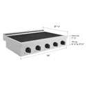 ZLINE Autograph Edition 36 in. Paramount Induction Rangetop with 5 Element Cooktop in Stainless Steel and Matte Black Accents (SINRTZ-36-MB)