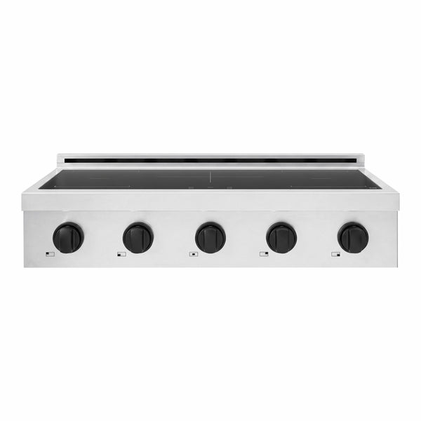 ZLINE Autograph Edition 36 in. Paramount Induction Rangetop with 5 Element Cooktop in Stainless Steel and Matte Black Accents (SINRTZ-36-MB)