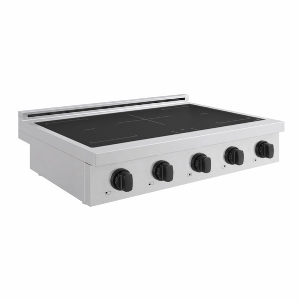 ZLINE Autograph Edition 36 in. Paramount Induction Rangetop with 5 Element Cooktop in Stainless Steel and Matte Black Accents (SINRTZ-36-MB)