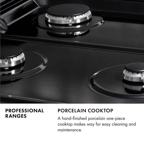 ZLINE Autograph Edition 48 in. 6.0 cu. ft. Legacy Dual Fuel Range with 7 Burner Gas Cooktop and 2 Electric Ovens in Black Stainless Steel and Polished Gold Accents, Open Box-Good Condition
