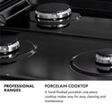 ZLINE Autograph Edition 36 in. 4.6 cu. ft. Legacy Dual Fuel Range with 6 Burner Gas Cooktop and Electric Convection Oven in Black Stainless Steel and Champagne Bronze Accents, Open Box-Good Condition